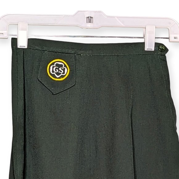 Vintage Cadette Girl Scout Dark Green Skirt - Picture 2 of 10